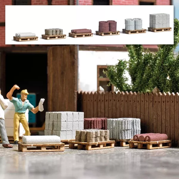 1813 - Scenery Set - Pallets with Building Materials (HO Scale)