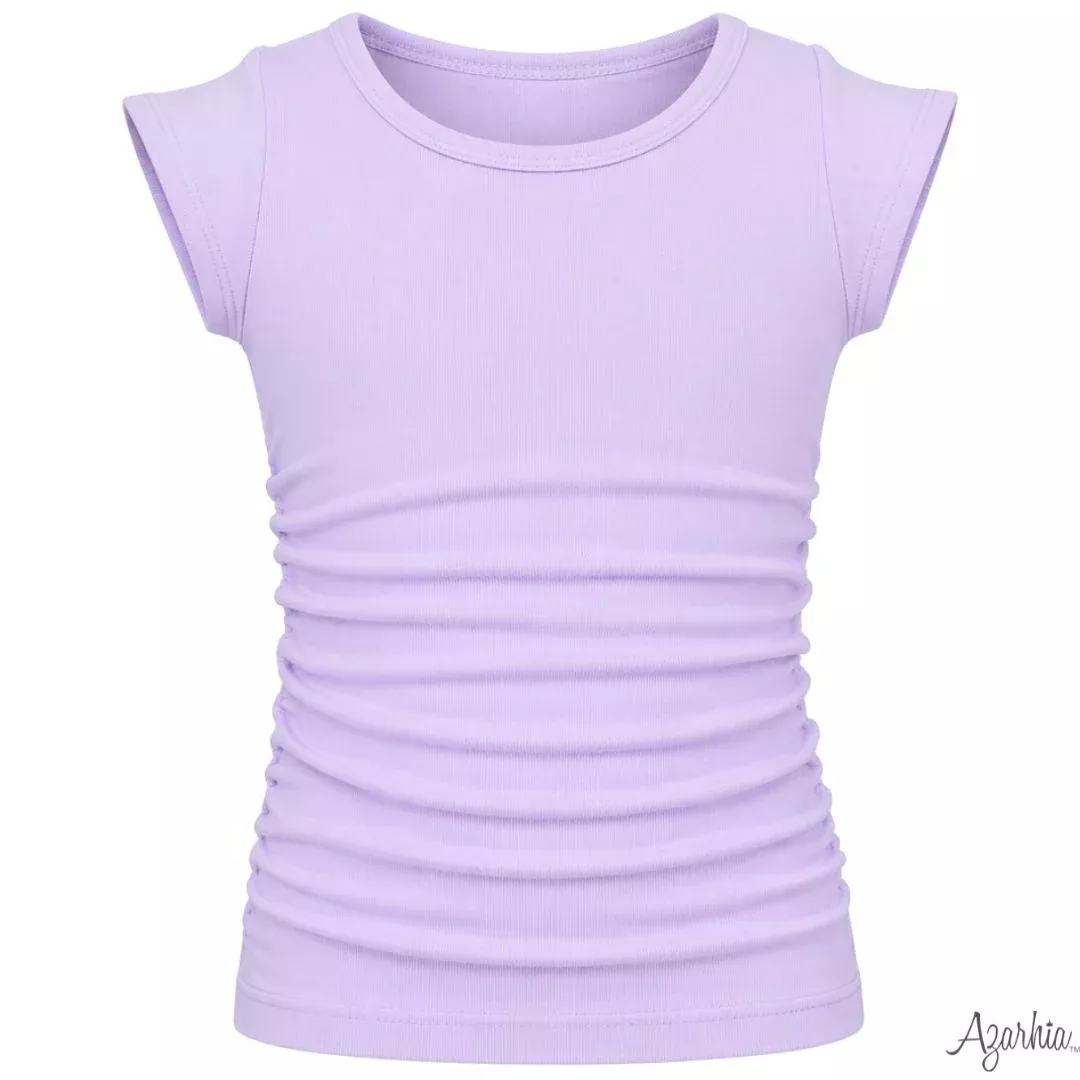 Azarhia Ruched Top -Solid Lavender