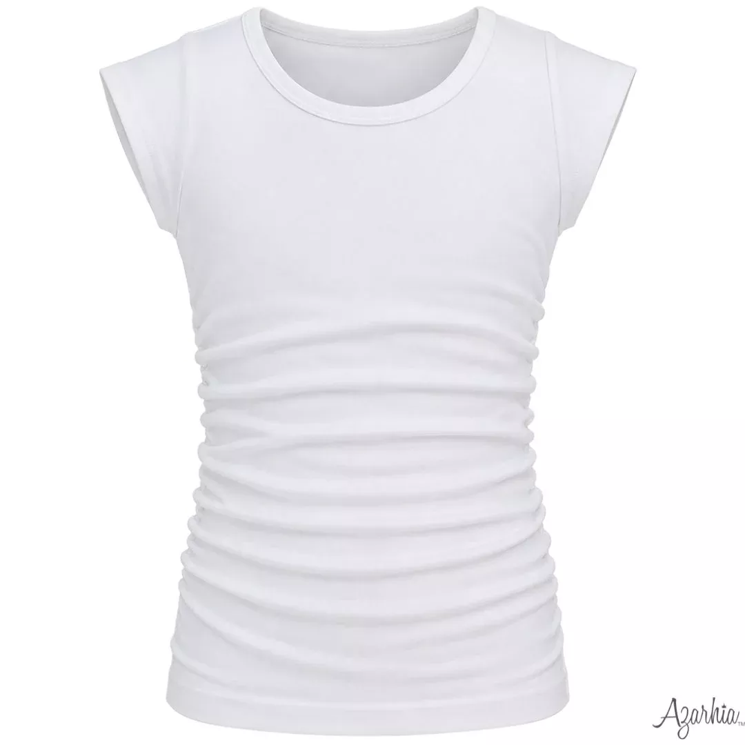 Azarhia Ruched Top - Solid White