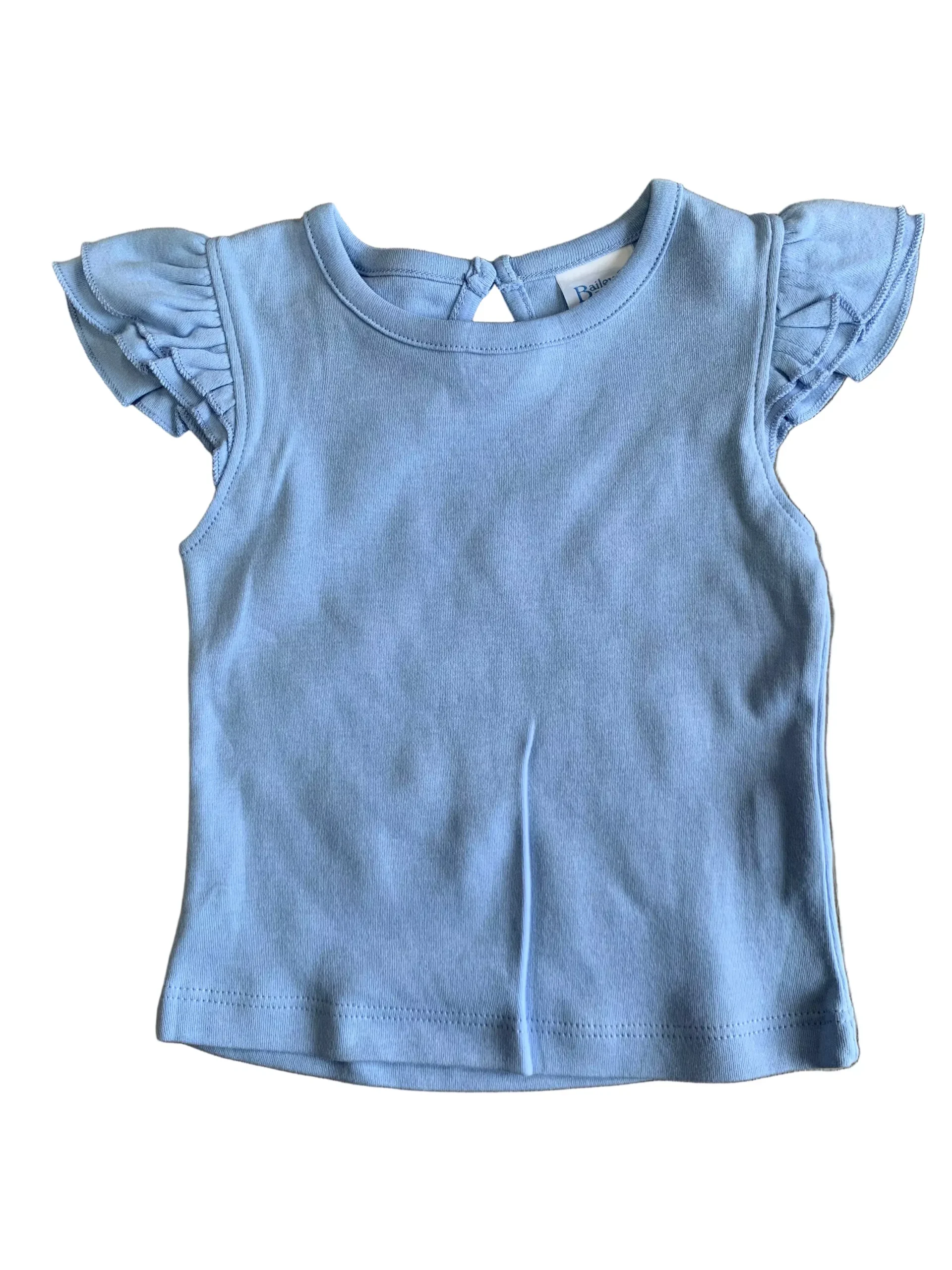 Bailey Boys Ruffled Sleeves Tee- Blue