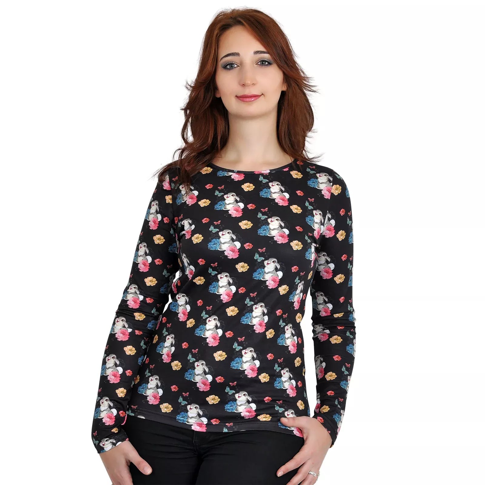Bambi - Thumper Flower Power Longsleeve black