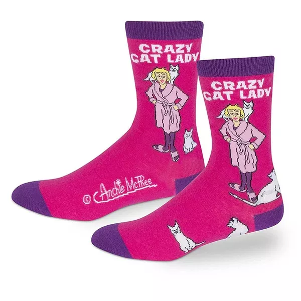 Crazy Cat Lady Women's 1 Pair Of Crew Socks