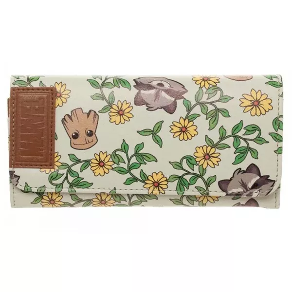 Guardians Of The Galaxy Groot And Rocket Floral Flap Wallet