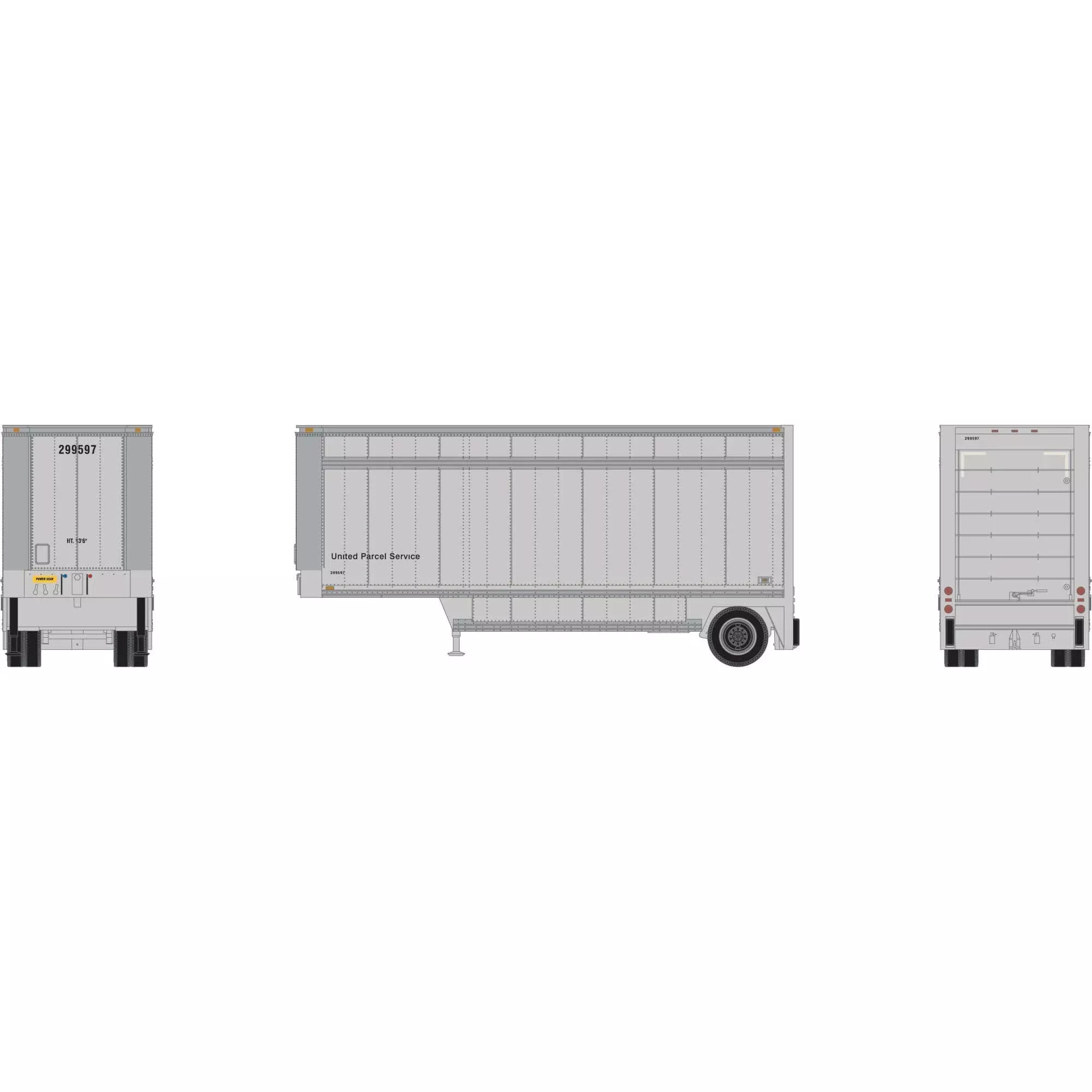 HO ATH 28' Parcel PUP Trailer UPS (ATH-1561)