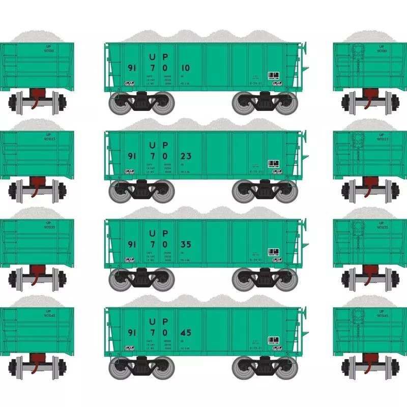 HO RTR 26' Ore Car Low Side with Load, UP/MOW #2 (4-pack)