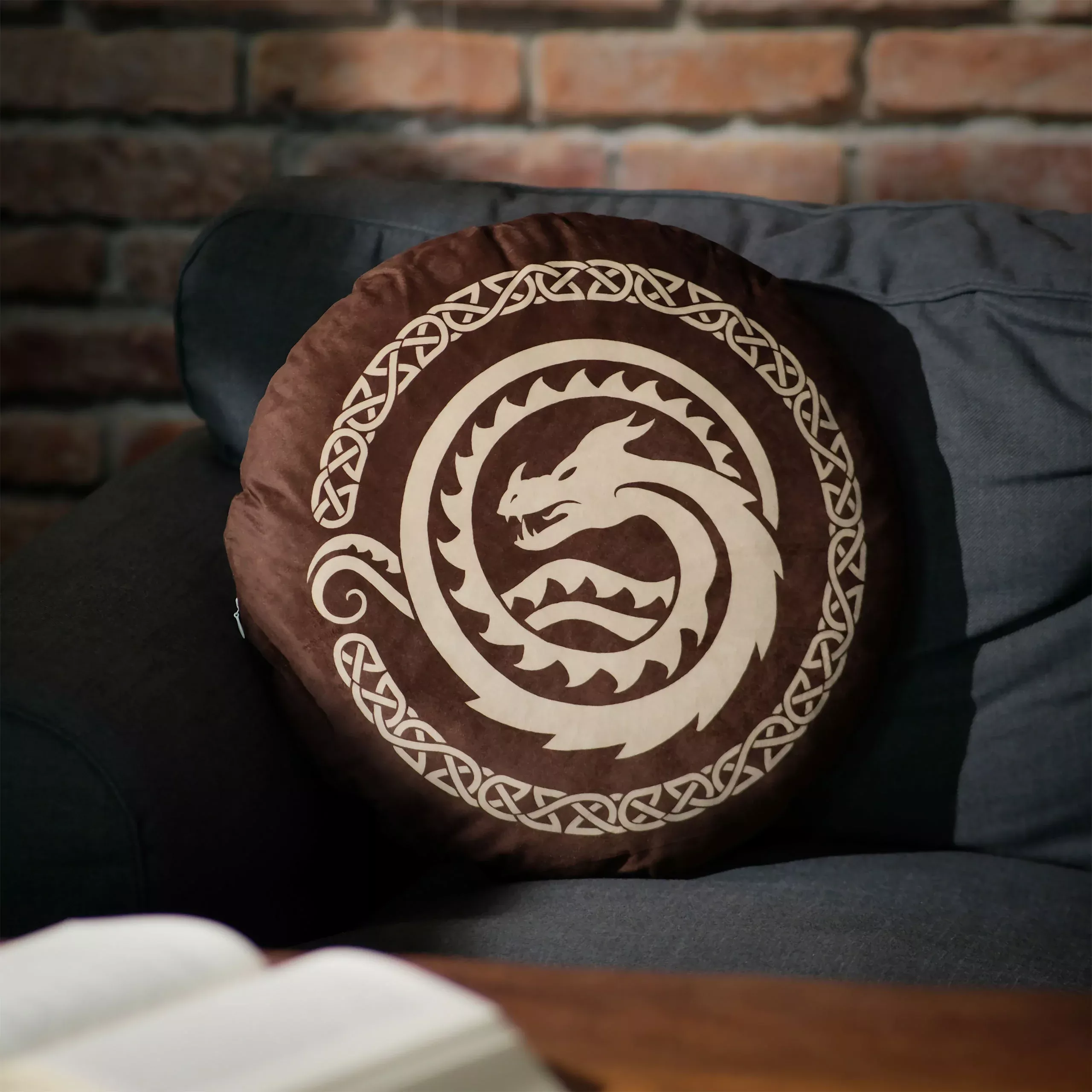 How to Train Your Dragon - Logo Cushion brown