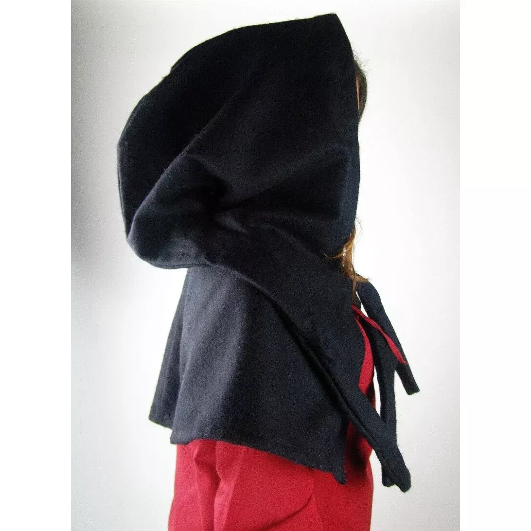 Medieval Wool Cowl Anita black