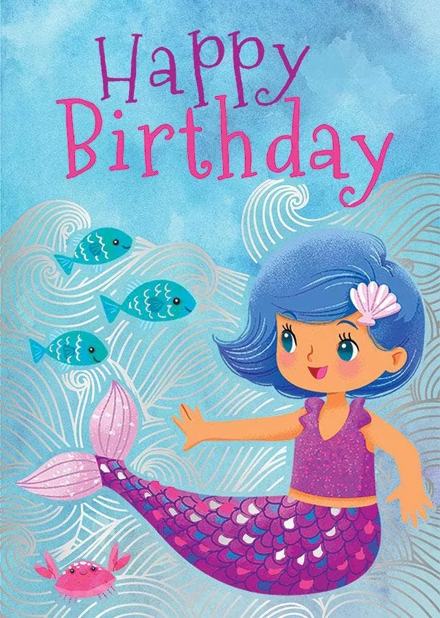 Mermaid and Fish Foil Card