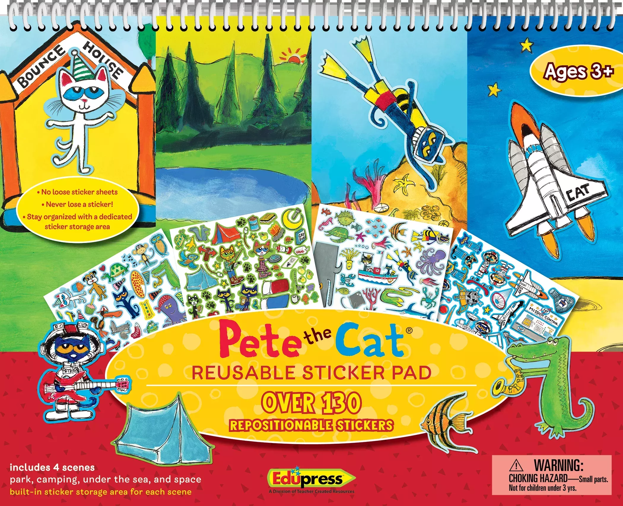 Pete the Cat Reusable Sticker Pad