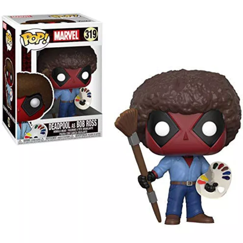 Pop Marvel 3.75 Inch Action Figure Deadpool - Deadpool As Bob Ross #319
