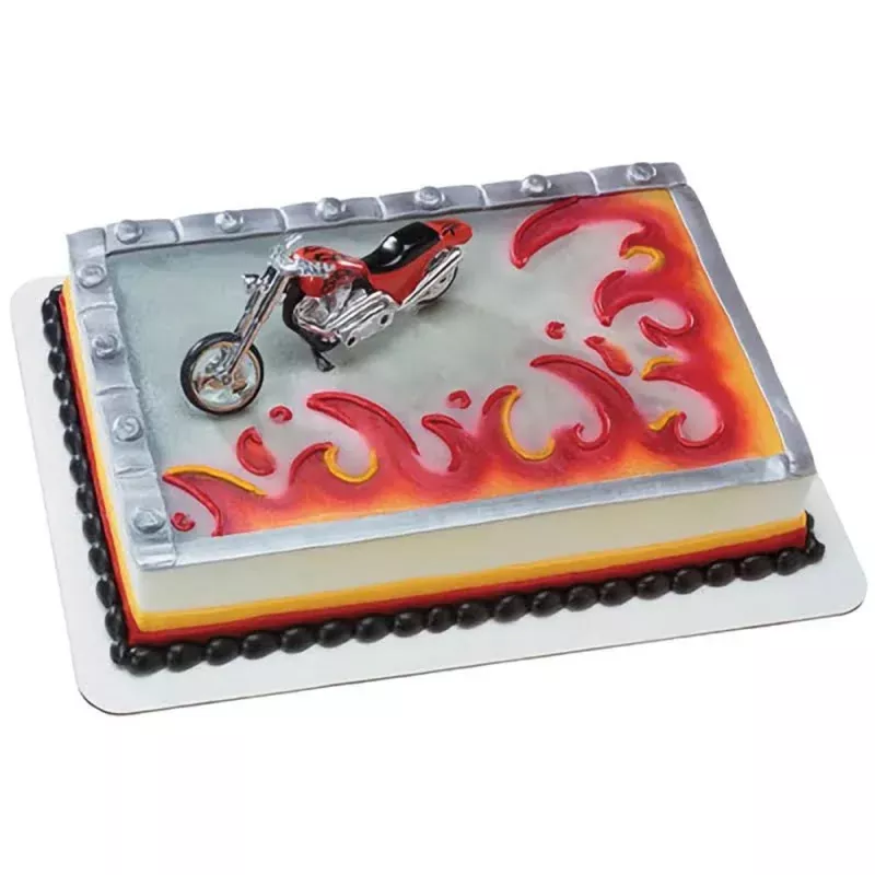 Red Chopper Motorcycle DecoSet Cake Kit