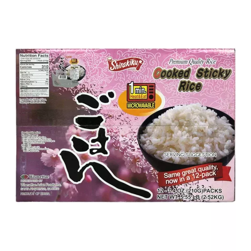 Shirakiku Cooked Sticky Rice|12pkx7.4oz Bows