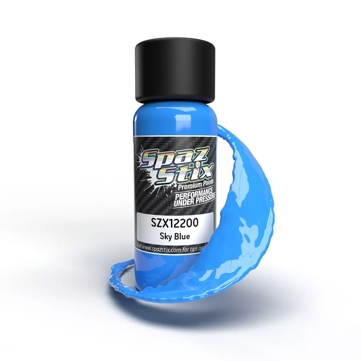 SPAZ STIX 12200Solid Sky Blue Airbrush Ready Paint, 2oz Bottle