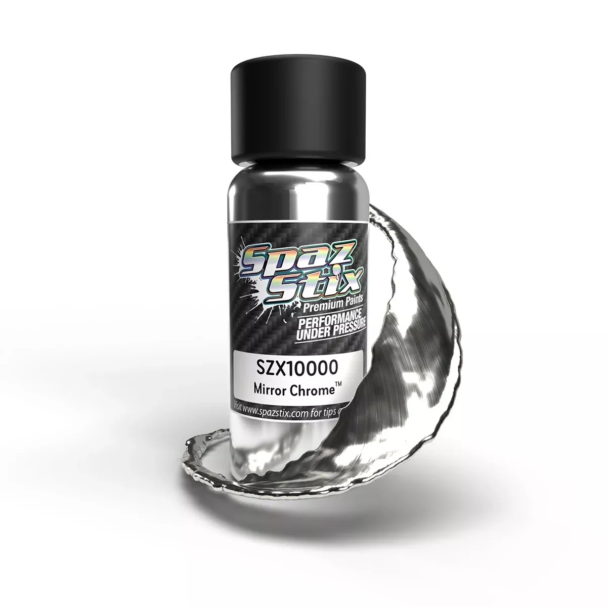 SPAZSTIX 10000 Ultimate Mirror Chrome Airbrush Ready Paint, 2oz Bottle