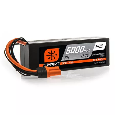 Spektrum 5000mAh 3S 11.1V 50C SMART Hardcase LiPo Battery with IC3/EC3 Connector
