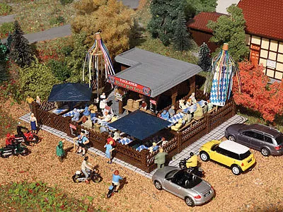 Vollmer 43784 HO Scale Beer Garden -- Kit - 5 x 5 x 3-3/8"12.7 x 12.7 x 8.6cm