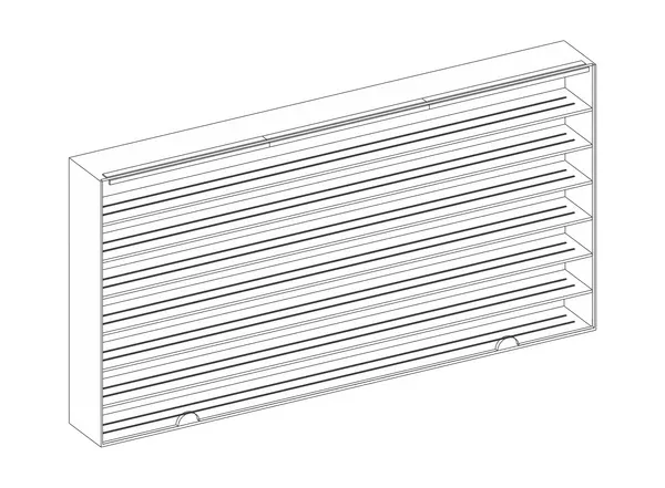 Wall Hung Display Case White AMA-53 (HO Scale)