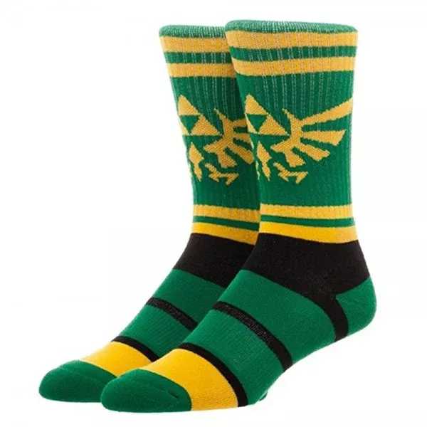 Zelda Triforce Graphic Stripe 1 Pair Of Crew Socks